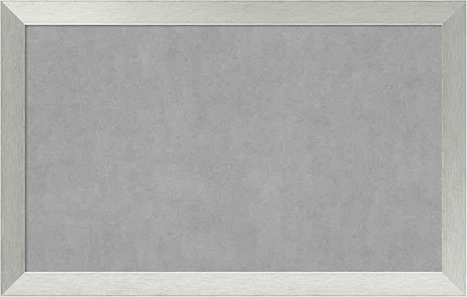 Amanti Art Silver Framed Magnetic Board 28x44 Large Vision Board for use with Magnets, 100% Metal Sheet to Display Items as Office Decor or for Home Organization in mudroom, Kitchen or Kids Room