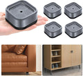 shouwuhho 4 Pack Furniture Risers Adjustable Bed Risers Heavy Duty Lifts Height 1", Square Stackable Bed Risers 1, 2 or 3 Inch for Desk Leg Table Couch Sofa Chair Bed Frame Legs Dorm, Gray