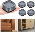 shouwuhho 4 Pack Furniture Risers Adjustable Bed Risers Heavy Duty Lifts Height 1", Square Stackable Bed Risers 1, 2 or 3 Inch for Desk Leg Table Couch Sofa Chair Bed Frame Legs Dorm, Gray