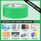 BOMEI PACK Painters Tape 1 Inch - Green Paint Tape 10 Rolls x 1 Inch x 55 Yards - Painter's Tape Green Masking Tape for Walls Painting, DIY Crafting, and School Projects, Total 550 Yards