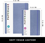 PAPERAGE Softcover Lined Journal Notebook (Periwinkle), 176 Pages, Large B5 College Ruled Notebook, 7.5 inches x 9.8 inches - 100 GSM Premium Paper, Soft Vegan Leather Journal for Home, Work & School