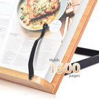 wishacc 24" Oversized Large Book Stand & Holder for Reading Hands Free for Large Books in Bed,Cookbook,Textbook,Law,with 8 Adjustable Height Laptop Stand