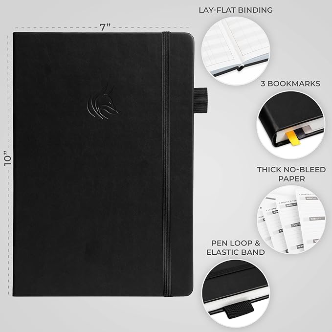 Clever Fox Planner Large – Undated Weekly & Monthly Planner for Productivity, Time Management & Goals – Organizer Journal – 7x10” (Black)