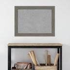 Amanti Art Grey Framed Magnetic Board 25x33 Medium Vision Board for use with Magnets, 100% Metal Sheet to Display Items as Office Decor or for Home Organization in mudroom, Kitchen or Kids Room