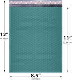 Green Poly Bubble Mailers 8.5x12 inch #2 | Self Seal Padded Envelopes | Cushioned Bubble Mailer | Usable Size 8.5x11 | Water Proof | Lightweight mailing Shipping Bags | 100 Pack Bulk