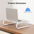 suptek Monitor Stand Riser for Computer,Laptop,Printer, Notebook and All Flat Screen Display with Vented Metal Platform and 4 Inches Height Underneath Storage,White(MST004W)