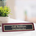 Business Wood Name Plate for Desk | Custom Desk Name Plate Personalized Gift for Office, The Perfect Engraved Name Plaque by Engraving International (2" x 10", Rosewood Piano Finish)