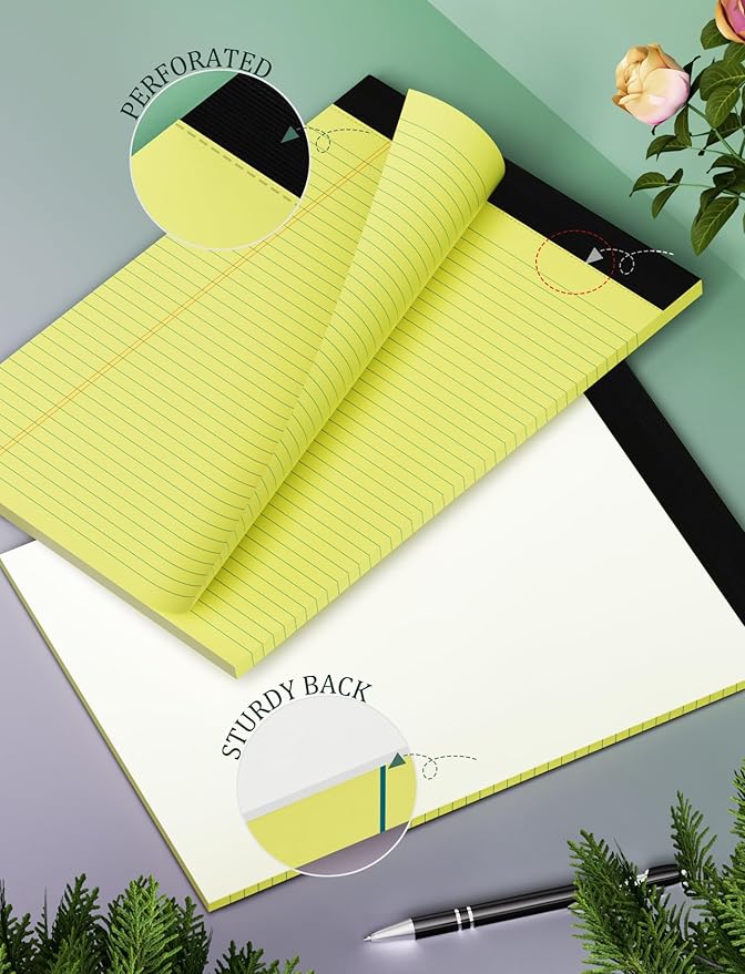 Aidunmis 10 Pack Yellow Legal Pads 8.5 x 11 College Ruled Note Pads Lined Writing Paper Pads Yellow Paper 8.5 x 11 Pads of Paper 30 Sheets per Writing Tablets Lined Legal Notepads for Home, Office