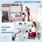 Henoyso 12 Pcs 3 Ring 1.5 Inch Binders Fits 8.5 x 11 Inch Letter Size Paper, Plastic White Flexible Binders with View Cover and 2 Pockets, 275 Sheets Capacity for Office School