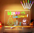 Led Note Board with Colors, 12” X 8” Acrylic Led Light Up Message Board, Acrylic Dry Erase Memo Arts Doodle Desktop Note Illuminated Wordpad Writing Board for Home Shop Christmas etc