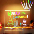 Led Note Board with Colors, 12” X 8” Acrylic Led Light Up Message Board, Acrylic Dry Erase Memo Arts Doodle Desktop Note Illuminated Wordpad Writing Board for Home Shop Christmas etc