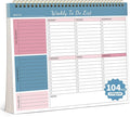 104 Pgs Weekly To Do List Notepad, 52 Duplex-Printed Undated Sheets 100 GSM（8.5"×11") Weekly Desk Planner For Work Home School Office Desk Accessories Supplies & Goal Setting Tasks - Blue