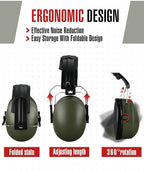 Copkim 12 Pcs Hearing Protection Ear Muffs NRR 28dB Noise Reduction Headphones Shooting Ear Protection Earmuffs (Army Green)
