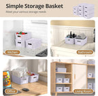 ZFTMRR Plastic Storage Basket with Lid, Stackable Small Box Bins for Organizing and Containers for Shelves Drawers Desktop Closet Playroom Pantry Classroom Office Home, 8 Pack 10.2"x7.2"x4.1" Lavender