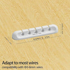 USB Cable Organizer Clips Cord Holder,8 Packs (5-Slots) White Self Adhesive Desk Cord Cable Management