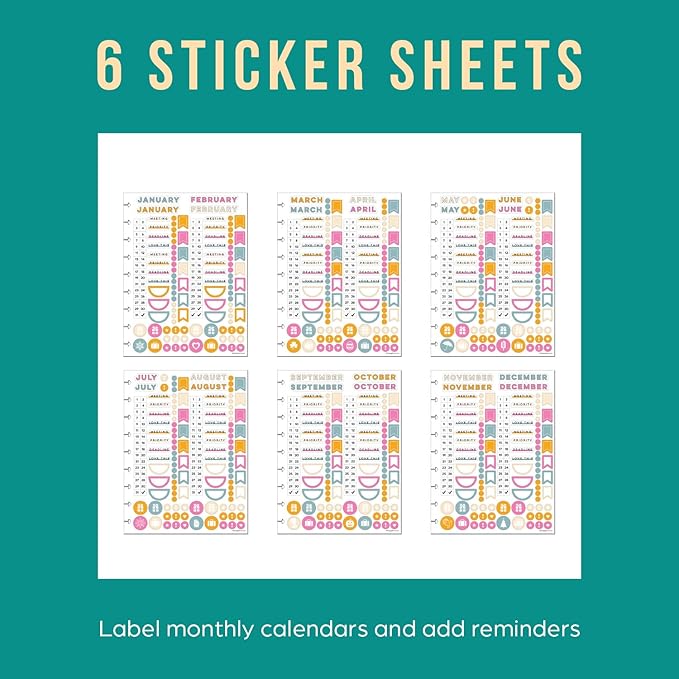Happy Planner Undated Plans + Notes Monthly Planner Notebook Journal, 4-Month Planner, Homespun Theme, Classic Size, 95 Pages, 4 Dividers, 12 Planner Sticker Sheets, 7" x 9 3/4"