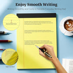 Roneky Legal Pads 8.5 x 11 Yellow Note Pads, 2 Pack College Ruled Notepads 8.5 x 11 Lined Paper, Yellow Notebook Paper Writing Pads 30 Sheets Per Legal Pads 8.5x11 for Home Office School Supplies