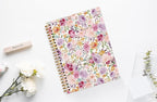 JWVK Vintage Spring Flowers Spiral Notebook 5.5x8.3,Retro Floral Cottagecore Notebook Journal for Work Office School Student Teacher,Gift for Flower Lovers