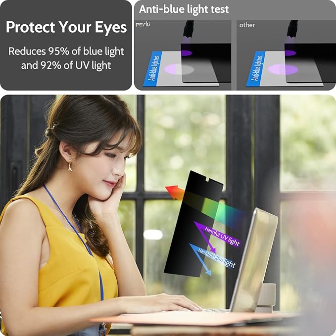 Peslv Magnetic Privacy Screen for MacBook Pro 16 Inch (2021-2025, M1, M2, M3, M4), 16inch Removable Matte Anti Blue Light Glare Private Filter Protector for Mac Pro 16.2" Laptop