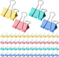 Large Binder Clips 1.6 Inch (60 Pack) Assorted Colors, Colored Binder Clips Paper Clips, Big Paper Clamps, Binder Clips Large Size for Home, School and Office Supplies