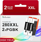 Pertmceo 280 PGBK TR8620a Ink Cartridge Replacement for Canon PGI-280XXL 280 PGBK Black Ink Cartridges Compatible with Pixma TR8620a TR7520 TR8600 TR8622a TR8622 TS6320 TR8620 TS6220 TS8220 Printer