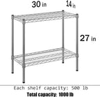 Regal Altair 14" Deep x 30" Wide x 27" Height Wire Shelving Kit | 2-Tier | NSF Commercial Storage Rack Unit