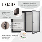 48x36 Inch Lockable Enclosed Bulletin Board, Weather-Resistant Outdoor Noticeboard with 2 Locking Doors, Wall-Mounted Black Aluminum Frame & Grey Felt Presentation Board