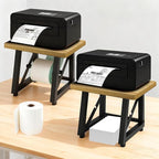 Label Holder for Thermal Printer,Sticker Rolls and Fan-fold Dispenser Holder,Wooden Label Holder for Shipping Label Printer,Office Accessories for Home,Small Business,Warehouse (Log Color)