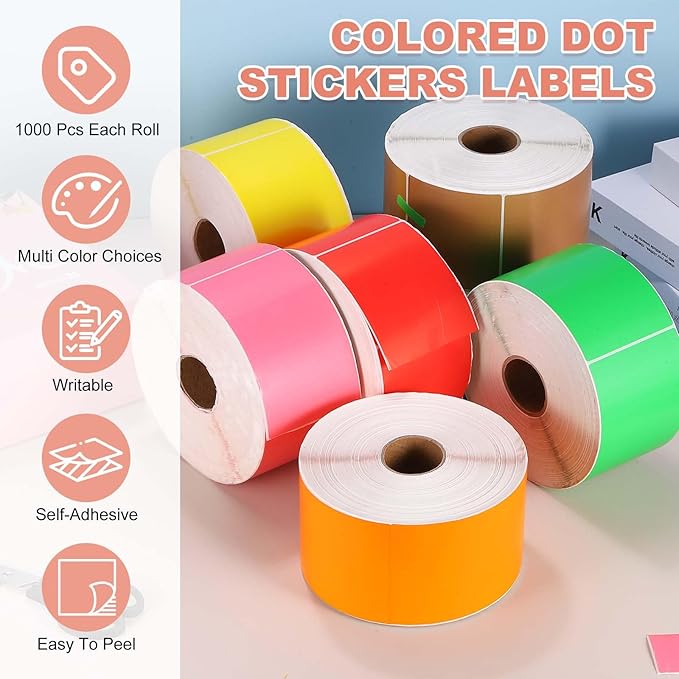 PATIKIL 1000Pcs Colored Coding Labels Stickers, 5x3 Inch Rectangle Inventory Stickers Self Adhesive Tags for Office Business Inventory Management Product Labeling Home Decor, Green