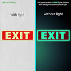 iSYFIX Exit Glow in the Dark Sign – 2 Pack 12x4 Inch – 40 mil Thick Polystyrene Plastic Sign, Laminated UV, Scratch & Fade Resistance, Waterproof, Indoor & Outdoor