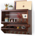 Mutsault Key Holder for Wall, Mail Organizer Wall Mounted, Luxury Walnut