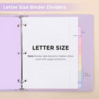 SKYDUE Durable Plastic 8-Tab Dividers, Big Tab Dividers for 3 Ring Binder, Write & Erase 3 Ring Binder Dividers with Tabs, with Sticker Labels, 1 Set, Pastel Color (Purple)