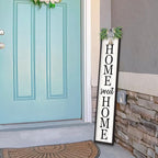 LuZhiQiang Welcome Sign for Front Porch Outdoor Home Sweet Home, 45"X9" For Large Front Door Wreath Standing Wooden Frame Tall Vertical Leaner Long Signs, Rustic Outside Farmhouse Garden Patio Decor (Black?