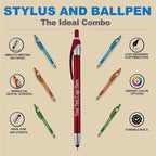 Personalized With your Custom Logo or Text Pens-Pack of 300- for Marketing, Parties, and Events, 2 in 1 Capacitive Stylus & Ballpoint Pen Compatible With Touchscreen Devices, Black Ink, Assorted