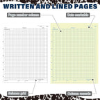 Affrolling 1 Pack Carbonless Lab Notebook Carbon Copy 8.5'' x 11'' 25 Sets of Pages 50 Pages Total Laboratory Engineering Chemistry Computation Notebook Science Grid Coil Binding(Black and White)