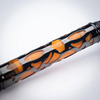 Conklin Endura Deco Crest Fountain Pen in Orange with Rose Gold Accents – Broad Nib, Refillable Luxury Writing Instrument