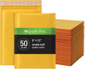 Quality Park Bubble Mailers, 6 x 9 Shipping Envelopes, Self-Seal, Durable Brown Kraft Padded Envelopes, Redi-Strip Peel Off Closure, 50 Per Box (QUA85755)