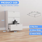 SUXXAN 3 Drawer File Cabinet, Lateral Filing Cabinet with 3 Locks for Home Office, Black File Cabinets with Business Card Holder for Letter/Legal/F4/A4 Hanging Files