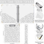 Lateefah 3 Ring Binder, 1 Inch Binder Organizer for Letter Size(8.5'' x 11'') with 5-Tab Dividers and Pockets, File Folders with Low Profile Clipboard for Office, School Supplies