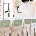 ChissNook Reserved Seating Chair Signs, This Row Is Reserved Pew Cloths Seating Placeholder for Church Pews, Sage Green Wedding Decorations for Reception Parties Event (Sage Green, 4 PCS)