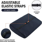 HOMBYS Lumbar Support Pillow for Recliner Chair, Memory Foam Back Support Cushion for Elderly,Extra Large Lumbar Support Pillow,Thick Backrest for Home Reading (Navy Blue, 20“x13.5"x5")