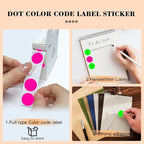 PARLAIM 2 Rolls 2000PCS 3/4" Round Circle Color-Code Dot Stickers,2 Color Style Colorful Coding Label Sticker for Home Office Classroom (Fluorescent Green+Fluorescent Pink)