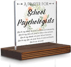 School Psychologist Prayer Desk Sign, Christian Faith-Based Appreciation Gift for School Psychologists Graduation Birthday Christmas, Inspirational Floral Office Decor Plaque PA117