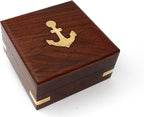 US HANDICRAFTS Home is Wherever Engraved Brass Compass with Wooden Case | Romantic Anniversary, Engagement, Wedding Gift for Boyfriend, Husband, & Loved Ones, for Him or Her
