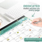 2026 Desk Calendar, Monthly Calendar, 18 Months (Jan 2026 - Jun 2027), Large Desktop Calendar 17" x 12" for Home, Office or School, Watercolor Floral