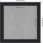 Amanti Art Black Framed Magnetic Board 24x24 Medium Vision Board for use with Magnets, 100% Metal Sheet to Display Items as Office Decor or for Home Organization in mudroom, Kitchen or Kids Room