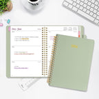 2026 Planner, Annecy Weekly ＆ Monthly Planner 2026, Jan. 2026 – Dec. 2026, 6.4" x 8.5" Monthly Agenda Planner with Tabs, Vegan Leather Cover, Spiral Binding, Double-sided Pocket, Bookmark, Green