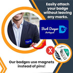 Magnet Me Up Custom Printed Magnetic Name Tag Badge with Logo (Right), 2x3 inch, Full-Color Customizable Identification Label, for Schools, Offices, Businesses, Made in USA