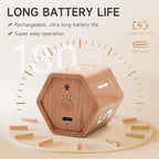 Exlliy Productivity Timer 1, 5, 10, 30, 60 Minutes Preset, Desk Cube Timer with Gravity Sensor/Mute/Vibration for ADHD, Work, Study, Kitchen, Back to School (1, Wood Grain)