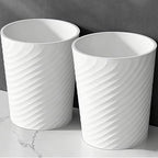 HOLTPHILI Bathroom Trash Can 1.8 Gallon Small Waste Basket Garbage Can for Dorm Kitchen Toilet Office Bedroom, 2 Pack White